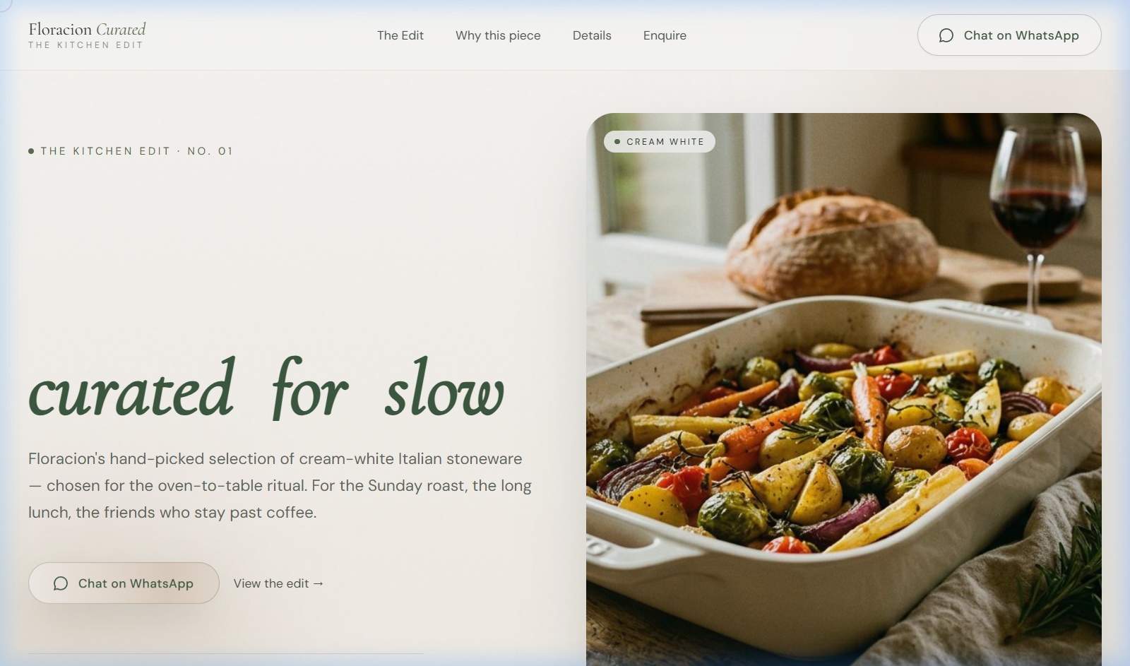 Floracion Curated website screenshot